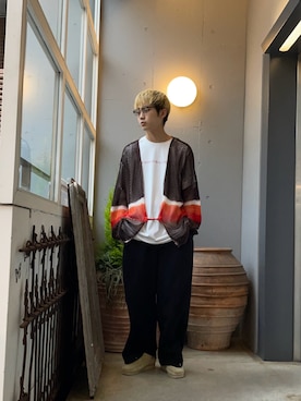 「VERYNERD（ベリーナード）のアイテム」を使った、野口心さん（メンズ・175cm）の春コーディネート