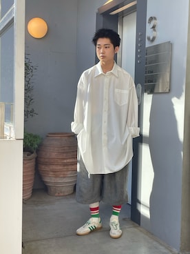 「NICHOLAS DALEY（ニコラスデイリー）のアイテム（パンツ）」を使った、野口心さん（メンズ・175cm）の夏コーディネート