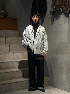 「Toironier（トワロニエ）のToironier/トワロニエ/HOODED SHIRTS（シャツ/ブラウス、ブラック系）」を使った、野口心さん（メンズ・175cm）の春コーディネート