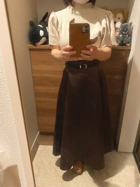 「fifth（フィフス）のフレアショルダーボトルネックニット（ニット/セーター）」を使った、ぽんさん（レディース・148cm）の秋コーディネート