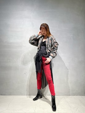 「迷彩ジャケット」｜SHINさん（レディース・166cm）の冬コーディネート