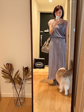 「KBF（ケイビーエフ）のアイテム（スカート、シルバー系）」を使った、sukejtさん（レディース）の夏コーディネート