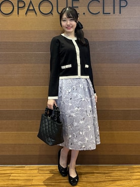 「アイテム（スカート、パープル系）」を使った、わかなさん（レディース・163cm）の秋コーディネート