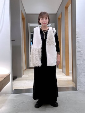 「アイテム（ネックレス）」を使った、しもださんさん（レディース・149cm・30代）の冬コーディネート