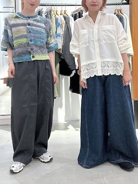 「LEPSIM（レプシィム）のイージーバレエスニーパー　1042670（パンプス、ブラック系）」を使った、しもださんさん（レディース）の夏コーディネート