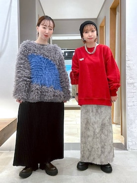 「きれいめ」｜「アイテム（ニットキャップ/ビーニー）」を使った、しもださんさん（レディース・149cm）の冬コーディネート