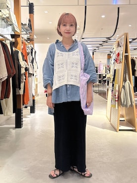 「LEPSIM（レプシィム）のアイテム（トートバッグ）」を使った、しもださんさん（レディース・149cm）の夏コーディネート