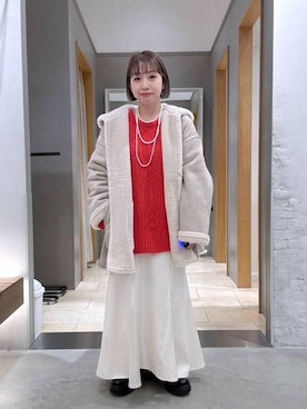 「アイテム（ムートンコート）」を使った、しもださんさん（レディース・149cm）の冬コーディネート