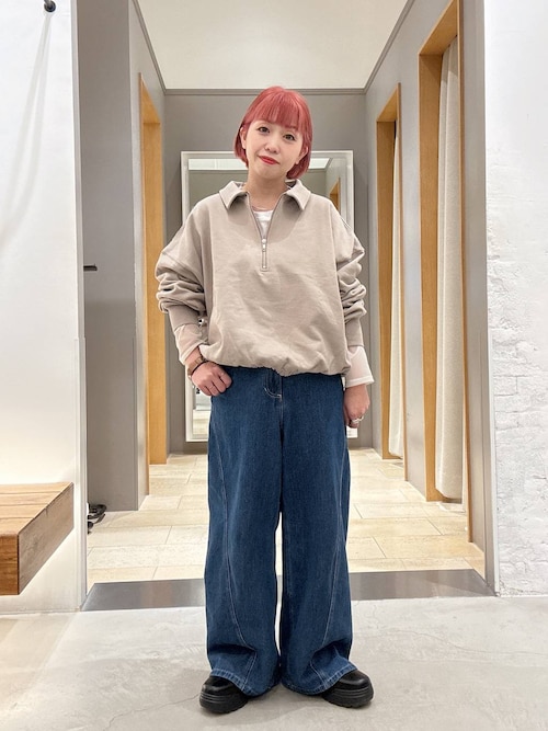 セール】ハーフZIPショートプルオーバー 637683（Tシャツ/カットソー