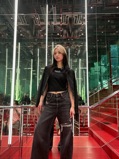 レディース デニム ルーズフィット ブラック（デニムパンツ）｜DIESEL