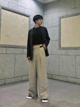 「アイテム（アンダーウェア）」を使った、もりりんさん（メンズ・178cm）の秋コーディネート