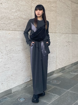 「アイテム（ボディバッグ/ウエストポーチ）」を使った、MIYUさん（レディース・156cm）の冬コーディネート