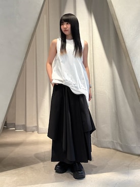 「UN3D.（アンスリード）のアイテム（パンツ）」を使った、MIYUさん（レディース・156cm）の春コーディネート