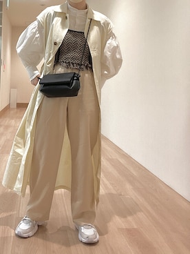 「ベストコーデ」｜「アイテム（トレンチコート）」を使った、kurumiさん（レディース・153cm）の春コーディネート