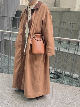 「スクエアトゥ」｜「アイテム（トレンチコート）」を使った、kurumiさん（レディース・153cm）の春コーディネート