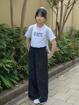 「coca（coca）（コカ）のアイテム（Tシャツ/カットソー）」を使った、くるみさん（レディース・161cm）の夏コーディネート