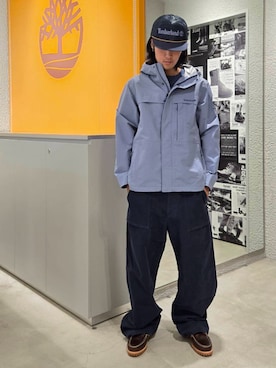 「Timberland（ティンバーランド）のメッシュ トラッカー キャップ（キャップ、ブルー系）」を使った、YRさん（メンズ・173cm）の夏コーディネート