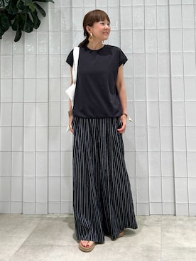 「B.C STOCK（ベーセーストック）の《追加》《3点セット》手洗い可 / multiple way 3 piece（つなぎ/オールインワン、ブルー系）」を使った、suuさん（レディース・158cm）の夏コーディネート