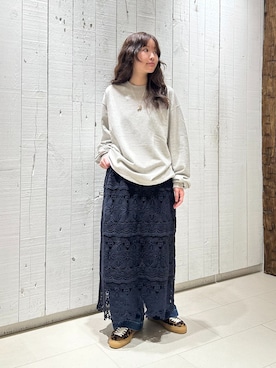 「JOURNAL STANDARD LUXE（ジャーナルスタンダード　ラックス）の10OZワークパンツ（デニムパンツ、ブルー系）」を使った、N.Hさん（レディース・162cm）の冬コーディネート