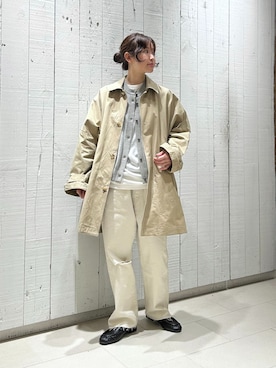 「JOURNAL STANDARD LUXE（ジャーナルスタンダード　ラックス）のハイカウントツイル BIGコート（その他アウター、ベージュ系）」を使った、N.Hさん（レディース・162cm）の冬コーディネート