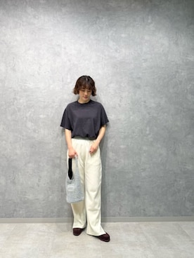 「CITEN（シテン）の<CITEN>カットイージーパンツ（その他パンツ、ブラック系）」を使った、黒田祥子さん（レディース・162cm）の夏コーディネート