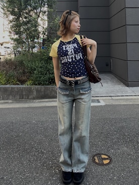 「WHO'S WHO gallery（フーズフーギャラリー）のアイテム（Tシャツ/カットソー、その他）」を使った、hanaさん（レディース・155cm）の春コーディネート