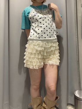 「WHO'S WHO gallery（フーズフーギャラリー）のアイテム（キャミソール、ホワイト系）」を使った、hanaさん（レディース・155cm）の春コーディネート