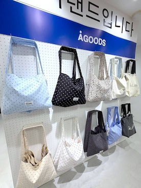 「ALAND（エーランド）の【UNISEX】ALAND／BIG巾着トート（トートバッグ、ホワイト系）」を使った、あいさん（レディース・159cm）の春コーディネート