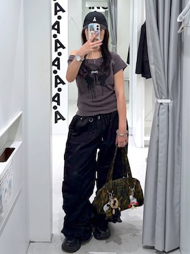 「ALAND（エーランド）のアイテム（キャップ）」を使った、あいさん（レディース・159cm）の春コーディネート