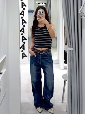 「アイテム（ベルト）」を使った、あいさん（レディース・159cm・30代）の春コーディネート