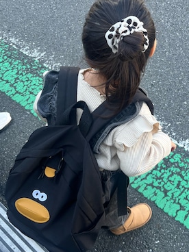 「アイテム（シュシュ）」を使った、ニジママちゃんさん（キッズ・90cm）の秋コーディネート