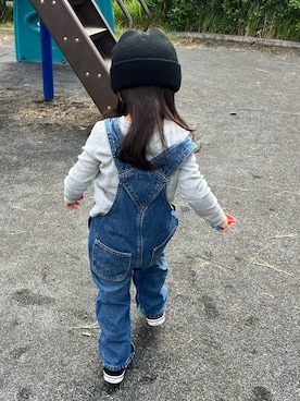 「アイテム（サロペット/オーバーオール）」を使った、ニジママちゃんさん（レディース・157cm）の秋コーディネート