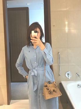 POLO RALPH LAURENのシャツワンピース（ブルー系）を使ったレディース