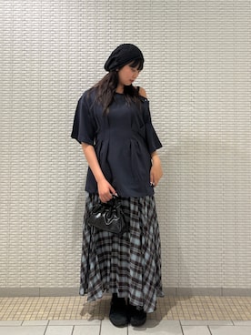 「KBF（ケイビーエフ）のアイテム（帽子）」を使った、明美花✩︎⡱さん（レディース・163cm）の夏コーディネート