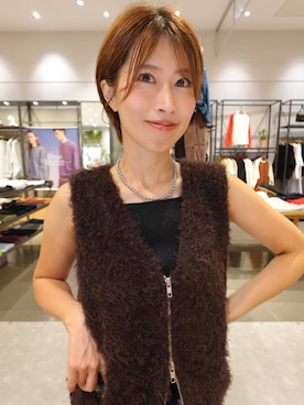 「LOWRYS FARM（ローリーズファーム）のステンレスタレンスライドネックレス　685004（ネックレス、シルバー系）」を使った、nishimura244さん（レディース・157cm）の秋コーディネート