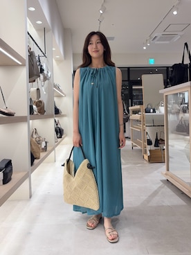 「Jena espace merveilleux（ジェナ　エスパスメルヴェイユ）の【着てないぐらい軽い！？】2WAYリボンシアーワンピース（ワンピース、グリーン系）」を使った、bgg0miさん（レディース・160cm）の春コーディネート