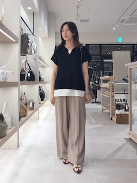 「Jena espace merveilleux（ジェナ　エスパスメルヴェイユ）の裾ツイルタンクトップ（Tシャツ/カットソー、ホワイト系）」を使った、bgg0miさん（レディース・160cm）の夏コーディネート