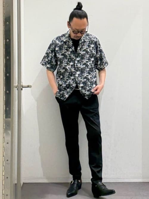 5351 POUR LES HOMMES シャツ 半袖 ボタニカル プリント 半袖シャツ