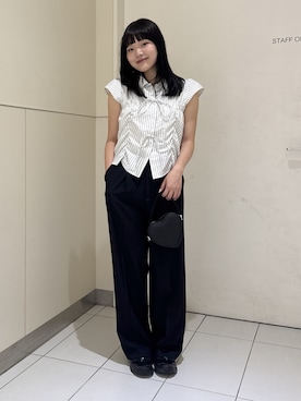 「FREE'S MART（フリーズマート）のアイテム（パンツ）」を使った、mashiroさん（レディース・159cm）の夏コーディネート