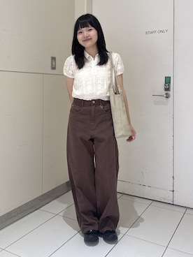 「FREE'S MART（フリーズマート）のアイテム（パンツ）」を使った、mashiroさん（レディース・159cm）の夏コーディネート