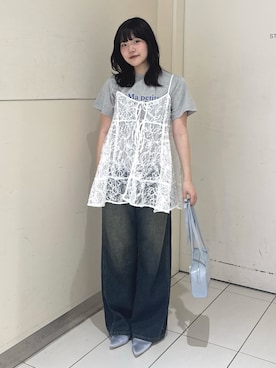 「FREE'S MART（フリーズマート）のアイテム（パンツ）」を使った、mashiroさん（レディース・159cm）の春コーディネート