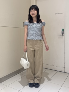 「FREE'S MART（フリーズマート）のアイテム（パンツ）」を使った、mashiroさん（レディース・159cm）の夏コーディネート