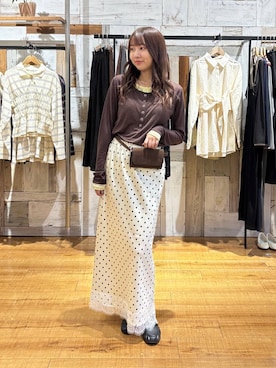 「LOWRYS FARM（ローリーズファーム）のモカシンビットローファー 1064725（ローファー、ブラック系）」を使った、honon.さん（レディース）の秋コーディネート