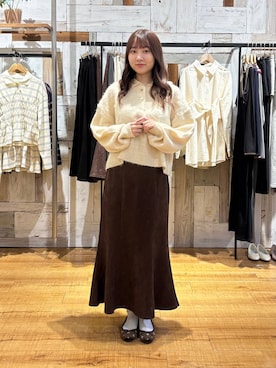 「LOWRYS FARM（ローリーズファーム）のバレエシューズ 1049086（バレエシューズ、ブラウン系）」を使った、honon.さん（レディース）の秋コーディネート