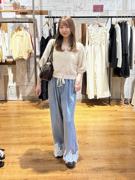 「LOWRYS FARM（ローリーズファーム）の【500mlペットボトル収納可】タックボストンＢＡＧ　1049023（ボストンバッグ、ブラウン系）」を使った、honon.さん（レディース）の夏コーディネート