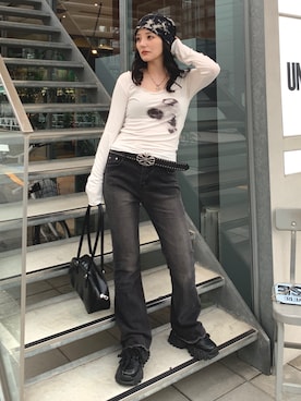 「Teem Store（チームストア）のアイテム」を使った、コマリさん（レディース・161cm）の夏コーディネート