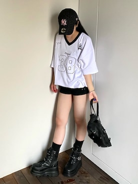 「link lot（リンクロット）のアイテム」を使った、コマリさん（レディース・161cm）の夏コーディネート