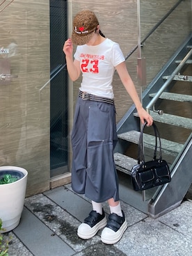 「Teem Store（チームストア）のアイテム」を使った、コマリさん（レディース・161cm）の夏コーディネート
