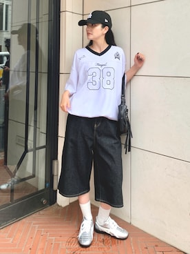 「link lot（リンクロット）のアイテム」を使った、コマリさん（レディース・161cm）の夏コーディネート