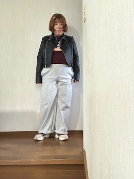 「古着のアイテム（Tシャツ/カットソー、ブラウン系）」を使った、tmgaさん（レディース・154cm）の秋コーディネート